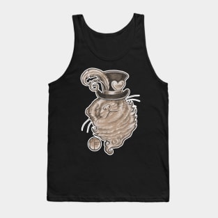 Ferret In Top Hat - White Outlined Version Tank Top